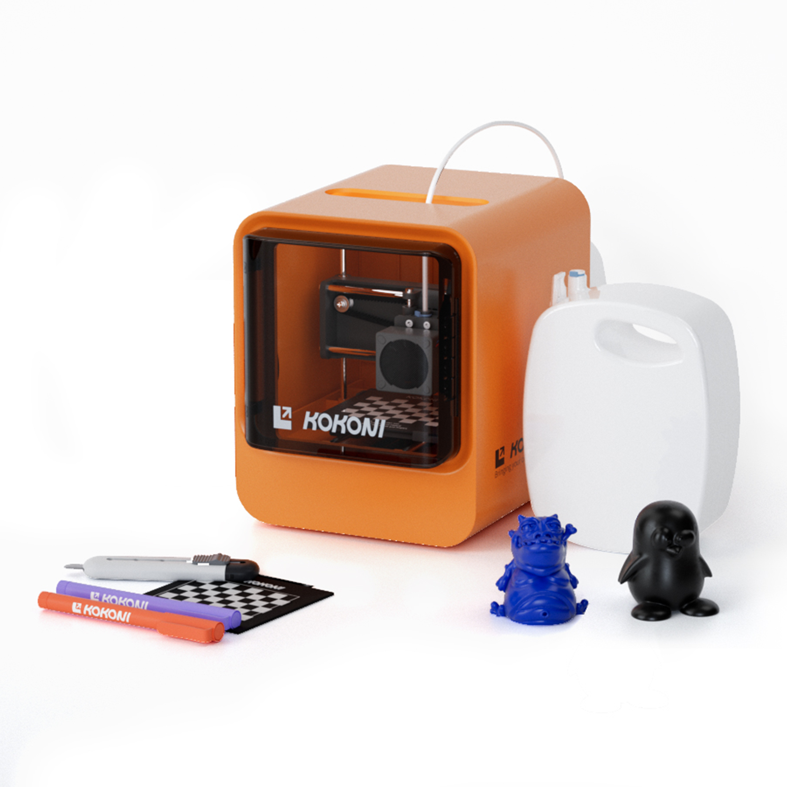 The Creator Pack: EC1/EC2 3D Printer + 1x Any Colors+ 1x Acrylic Paint Marker Set+ 1x Ceramic Knife+ 1x Build Plate